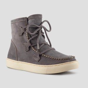 Cougar Fabiola Suede Boots Women's Waterproof Gray Size 8M Lace-Up